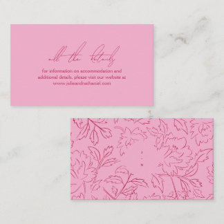 Roze + Rode Botanische Kleurrijke Websitekaart Informatiekaartje