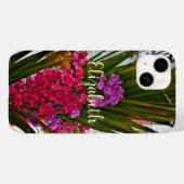 Roze rode Bougainvillea Flowers Palms Tropical Case-Mate iPhone Case (Achterkant (horizontaal))