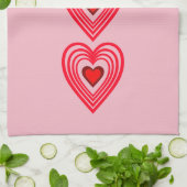 Roze Rode Bourgondische harten liefde 4marla Theedoek (Gevouwen)