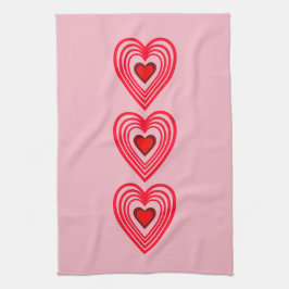Roze Rode Bourgondische harten liefde 4marla Theedoek