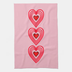 Roze Rode Bourgondische harten liefde 4marla Theedoek