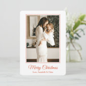 Roze & Rode Bow Preppy Coquette Single Meisje Mama Feestdagenkaart (Staand voorkant)