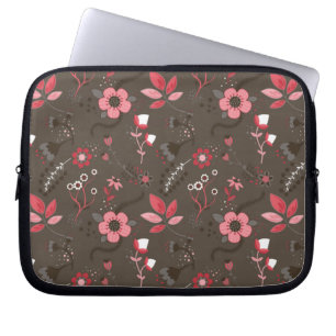Roze rode bruin flessenpatroon laptop sleeve