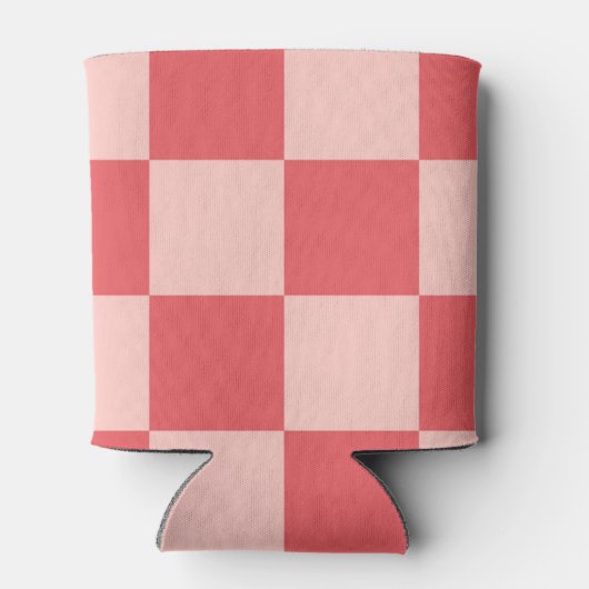 Roze Rode Checkerboard Retro Classic Cheques Blikjeskoeler (Achterkant)