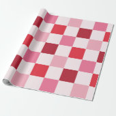 Roze & Rode Checkerboard Wrapping Papier (Uitgerold)