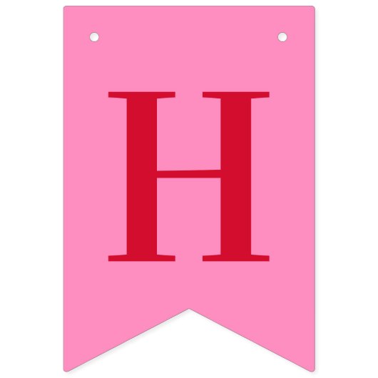 Roze Rode Chic Happy Birthday Vlaggetjes (Tweede vlag)