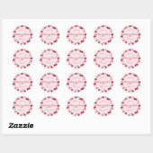 Roze Rode Coquette Cherry op Top Verjaardag Sticke Ronde Sticker (Vel)