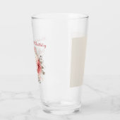 Roze Rode Crème Waterverf Floral 100e Verjaardag Glas (Links)