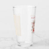 Roze Rode Crème Waterverf Floral 100e Verjaardag Glas (Rechts)