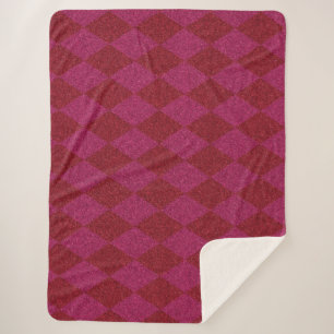 Roze & Rode Diamant Glitter Poef Sherpa Deken