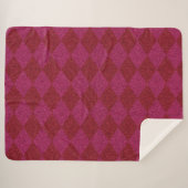 Roze & Rode Diamant Glitter Poef Sherpa Deken (Voorkant (horizontaal))