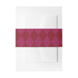 Roze & Rode Diamant Glitter Uitnodigingen Wikkel