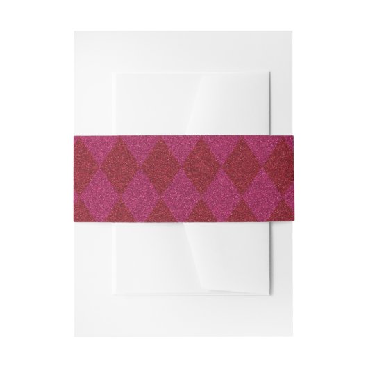 Roze & Rode Diamant Glitter Uitnodigingen Wikkel (Voorkant Voorbeeld)