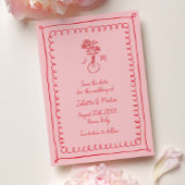 Roze-Rode Doodle Scribble Lijsten Bewaar de datum Save The Date