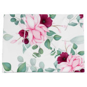 roze rode elegant florale groot cadeauzakje (Voorkant)