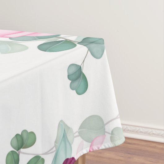 roze rode elegant florale tafelkleed (Voorbeeld)