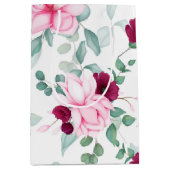 roze rode elegant floranje medium cadeauzakje (Voorkant)