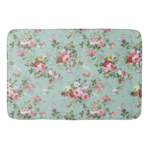 roze rode elegante rozen bloemen patroon badmat