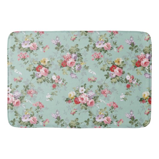  roze rode elegante rozen bloemen patroon badmat (Voorkant)