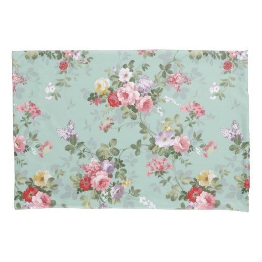  roze rode elegante rozen bloemen patroon kussensloop (Voorkant-Links)