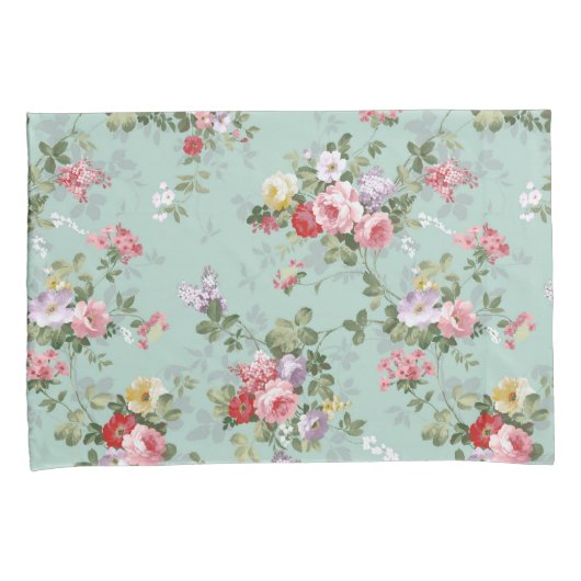  roze rode elegante rozen bloemen patroon kussensloop (Voorkant-Rechts)