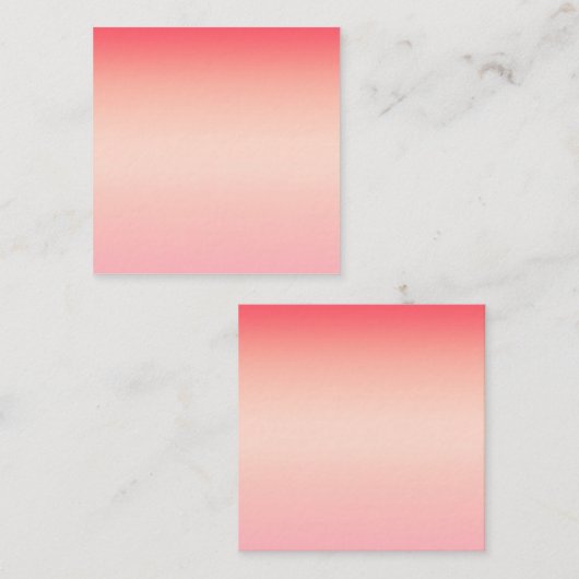 Roze rode en gele kleurverloop achtergrond vierkante visitekaartje (Voorkant / Achterkant)