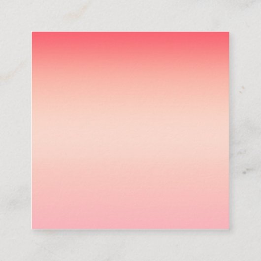 Roze rode en gele kleurverloop achtergrond vierkante visitekaartje (Achterkant)