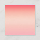 Roze rode en gele kleurverloop achtergrond vierkante visitekaartje (Voorkant)