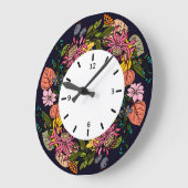 Roze rode en gele paasbloem, schuurkarton grote klok (Hoek)