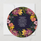 Roze rode en gele paasbloem, schuurkarton kaart (Achterkant)