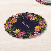 Roze rode en gele paasbloem, schuurkarton kartonnen onderzetters (Gekanteld)