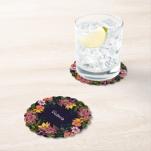 Roze rode en gele paasbloem, schuurkarton kartonnen onderzetters (Insitu)