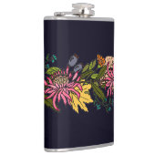 Roze rode en gele paasbloemkarton heupfles (Rechts)