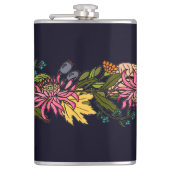 Roze rode en gele paasbloemkarton heupfles (Voorkant)