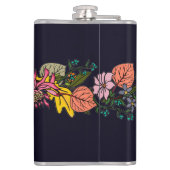 Roze rode en gele paasbloemkarton heupfles (Achterkant)