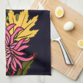 Roze rode en gele paasbloemkarton theedoek (Quarter Fold)