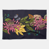 Roze rode en gele paasbloemkarton theedoek (Horizontaal)