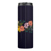 Roze rode en gele paasbloemkarton thermosbeker (Achterkant)