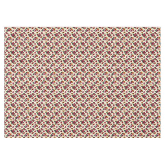 Roze rode en gouden bloemen op tan strepen tafelkleed (Voorkant (Horizontaal))