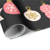 Roze, rode en gouden kerstsierpap cadeaupapier (Rol Hoek)