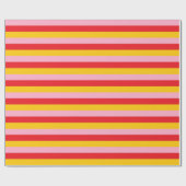 Roze, rode en gouden strepen cadeaupapier (Vlak)