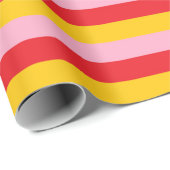 Roze, rode en gouden strepen cadeaupapier (Rol Hoek)