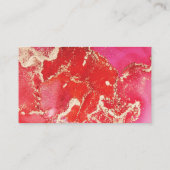 Roze, rode en gouden waterverf visitekaartje (Achterkant)