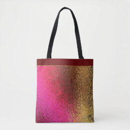 Roze rode en goudpatroon tote bag