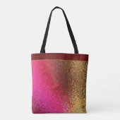 Roze rode en goudpatroon tote bag (Achterkant)