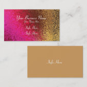 Roze rode en goudpatroon visitekaartje (Voorkant / Achterkant)