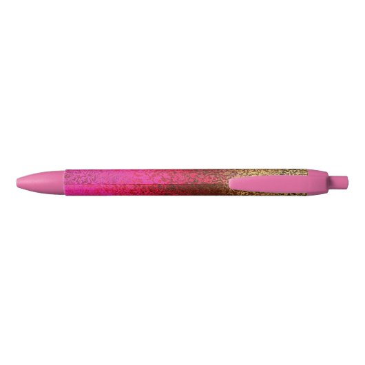 Roze rode en goudpatroon zwarte inkt pen (Achterkant)