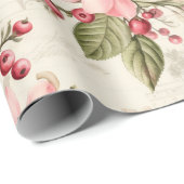 roze, rode en groene bloemen cadeaupapier (Rol Hoek)