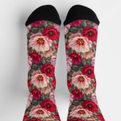 Roze, rode en mauve bloemen sokken (Top)