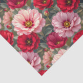 Roze, rode en mauve bloemen tissuepapier (Detail)
